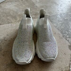 White & jewelled sneakers size women’s US 9.5